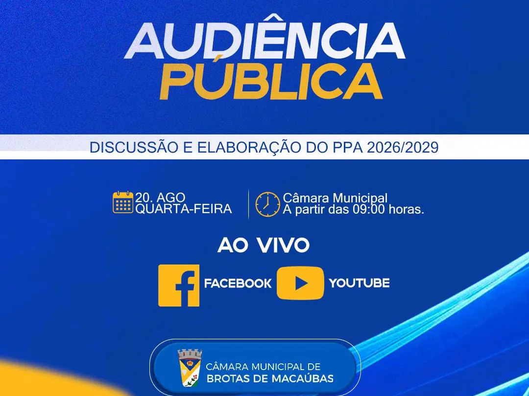 Audiência Pública para discussão e elaboração PPA 2026-2029.